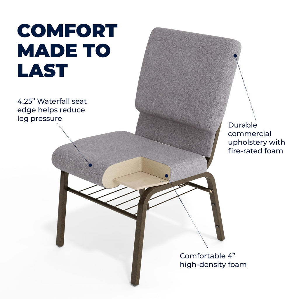 Gray Fabric Church Chair K732089