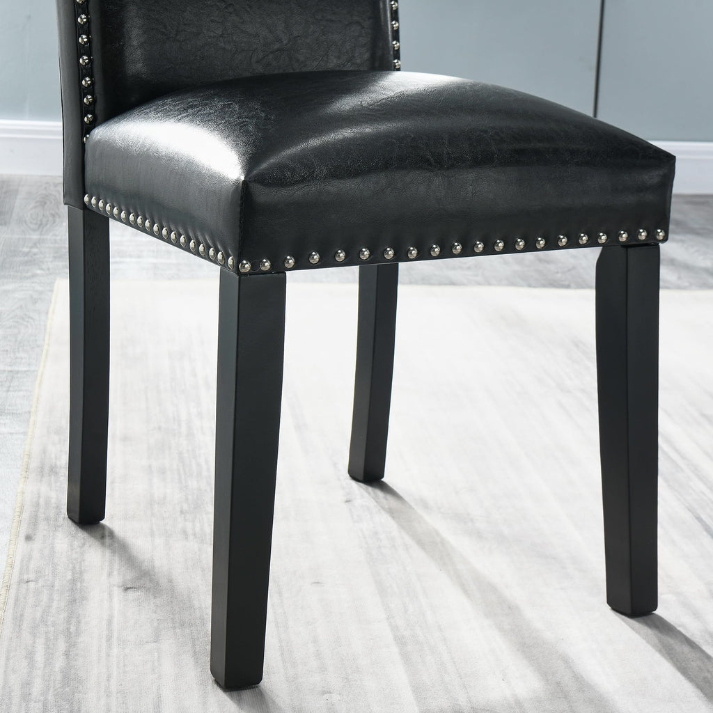 Black PU Dining Chairs Set of 2 N99796
