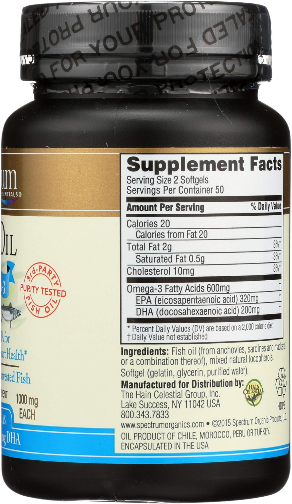 Fish Oil Omega-3 1000 mg 100 Count Softgels Q534