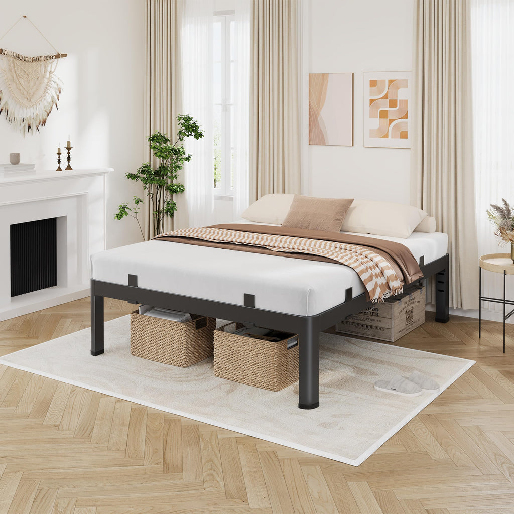 18 Inch Metal King Bed Frame with Steel Support O853
