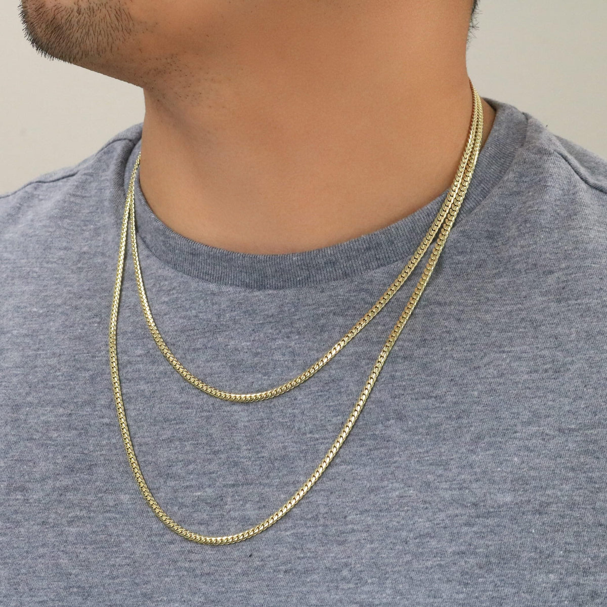 18k Yellow Gold Cuban Link Chain Necklace V9769