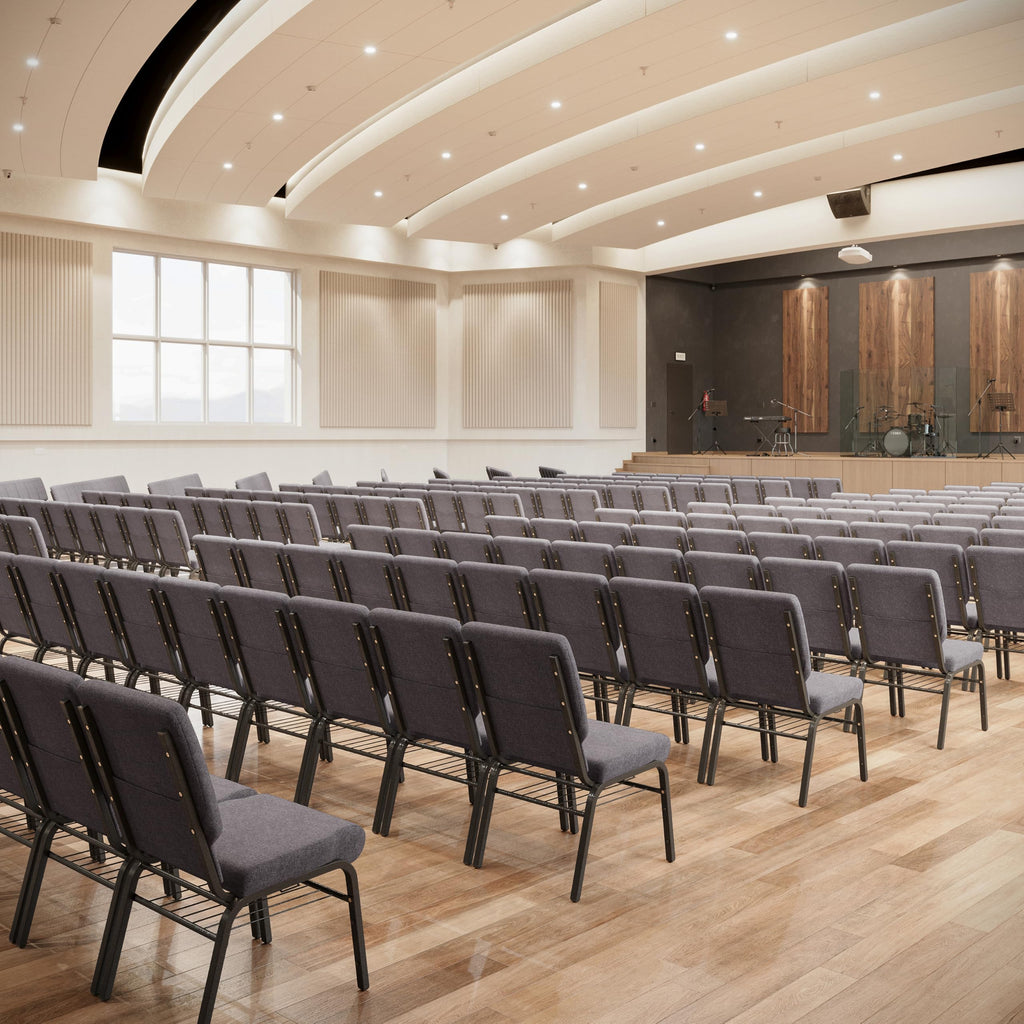 Gray Fabric Church Chair K732089