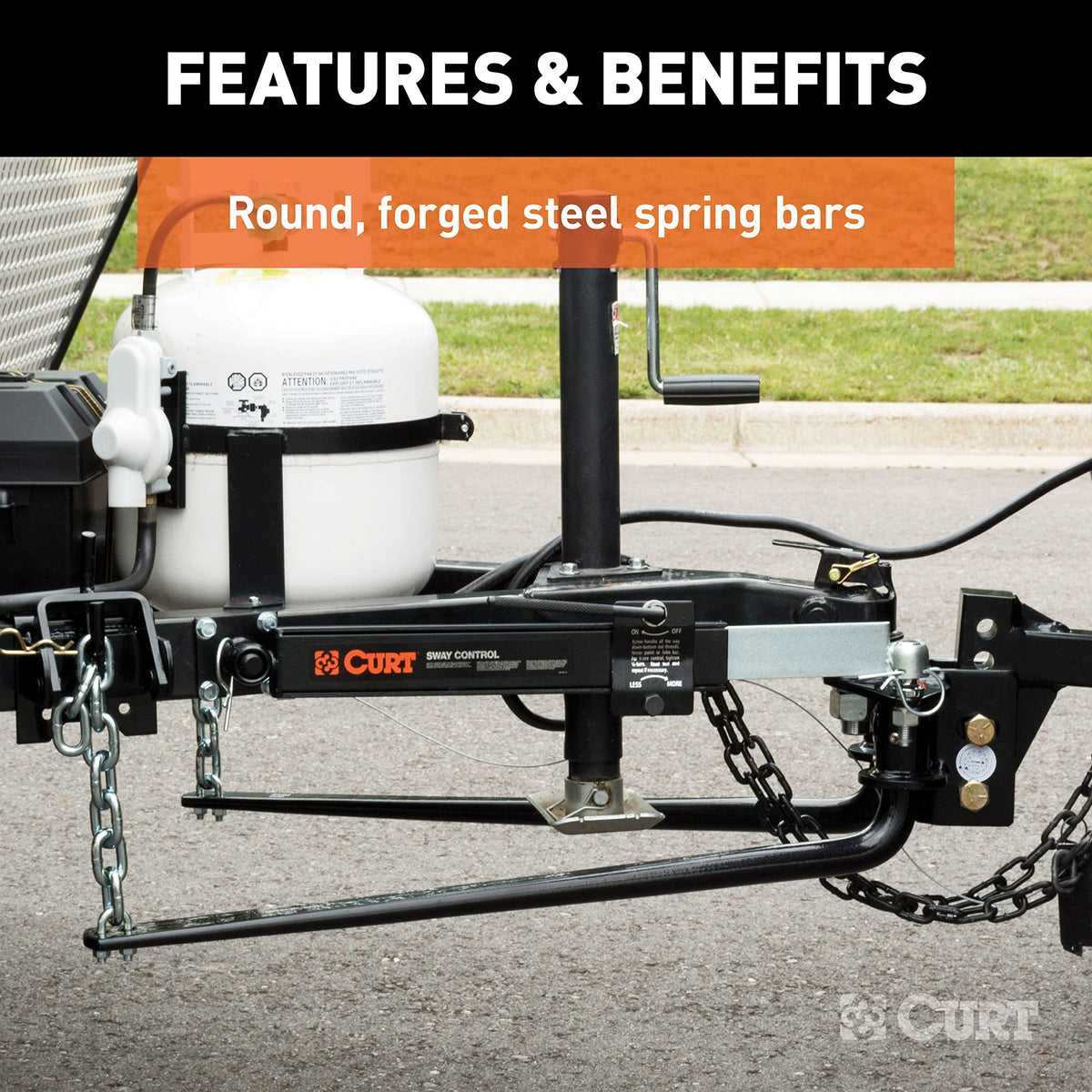 Round Bar Weight Distribution Hitch 14,000 lbs. 2-Inch Shank M1724