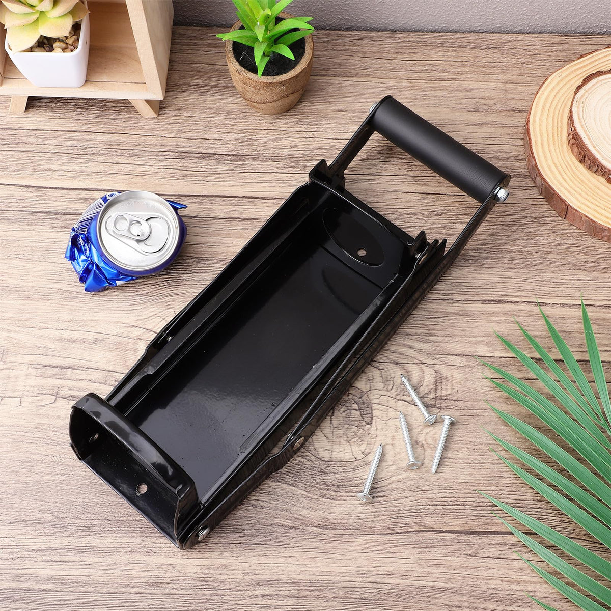 Wall Mounted Stainless Steel Can Crusher with Bottle Opener K2475