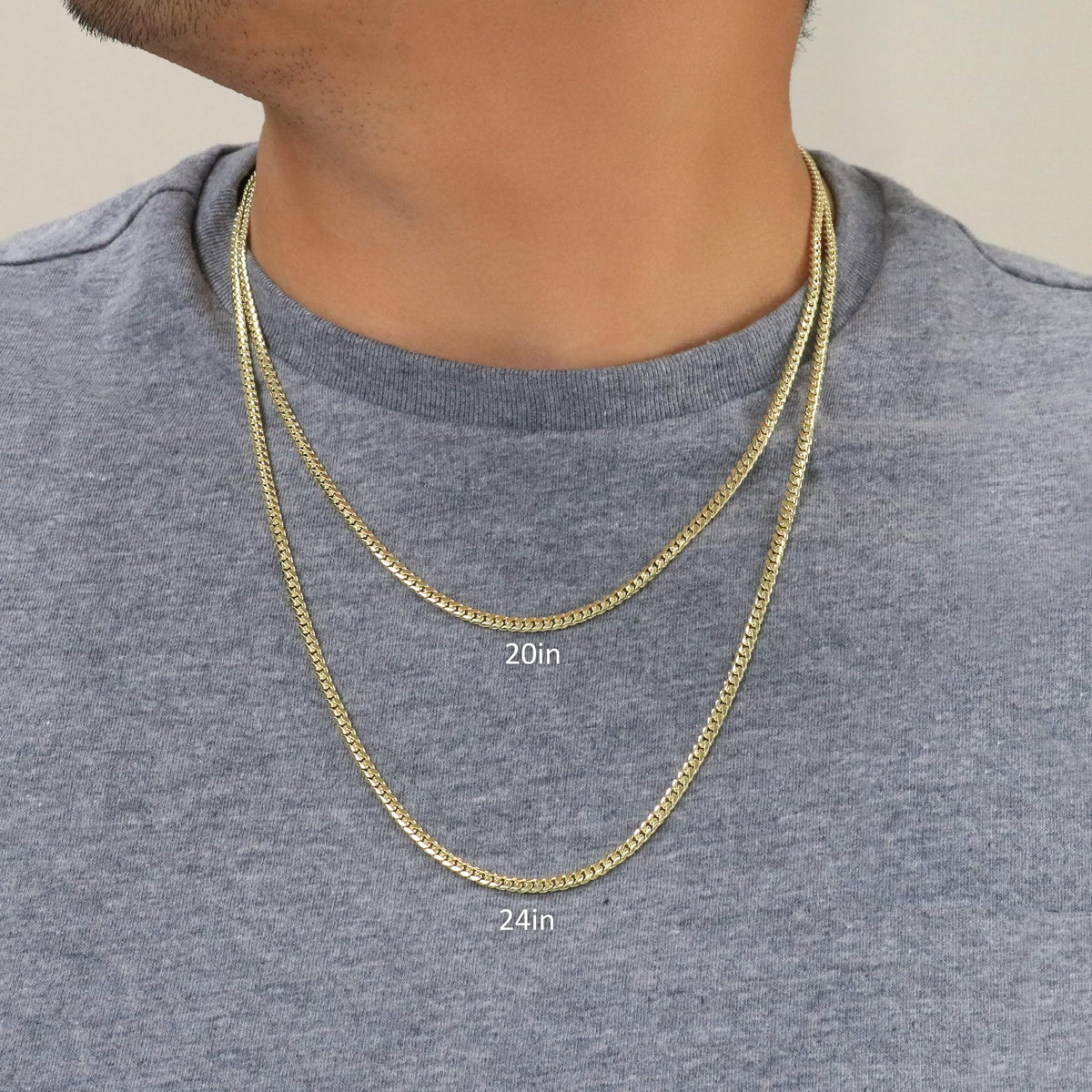 18k Yellow Gold Cuban Link Chain Necklace V9769
