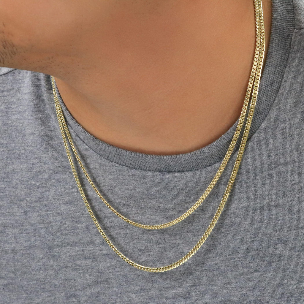 18k Yellow Gold Cuban Link Chain Necklace V9769