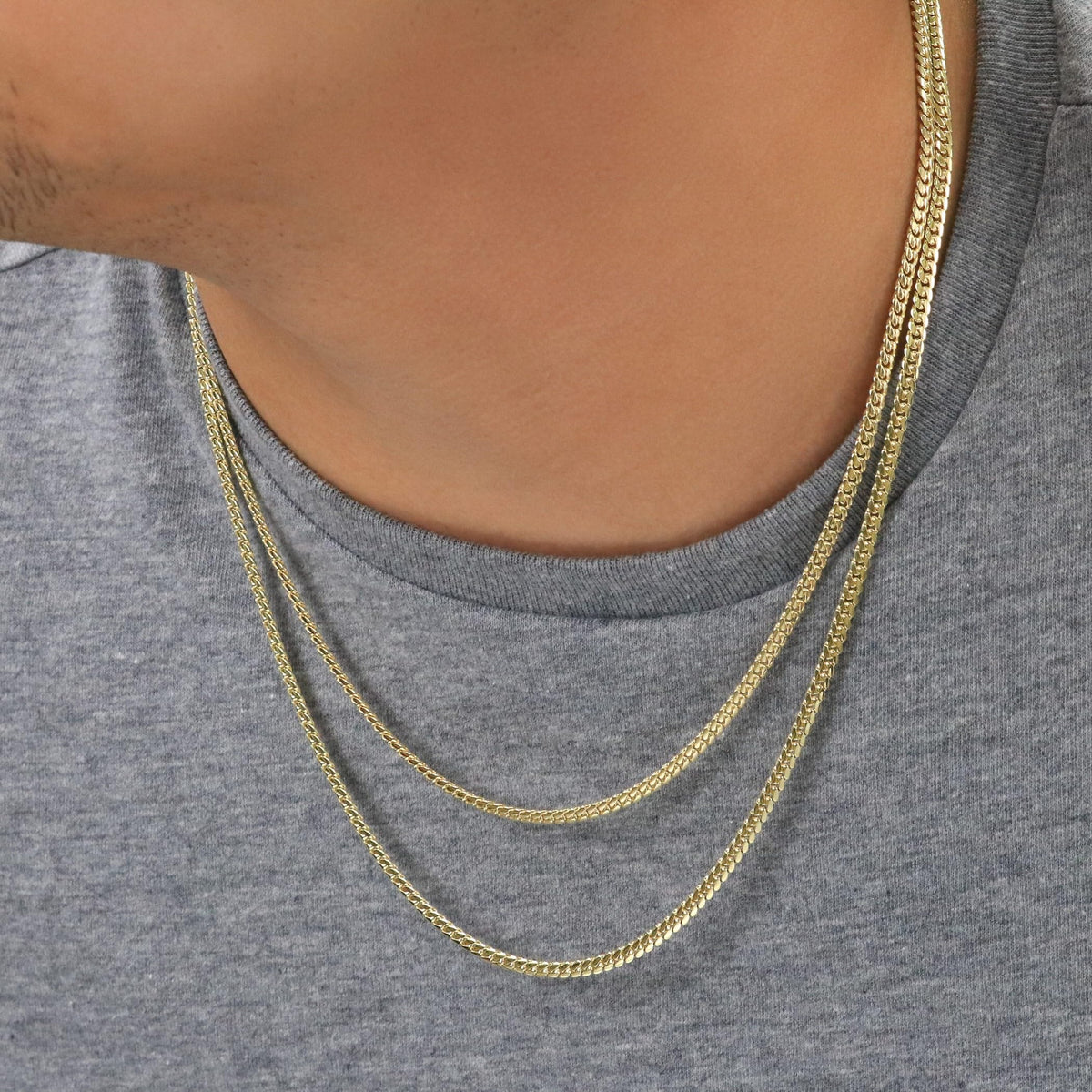 18k Yellow Gold Cuban Link Chain Necklace V9769